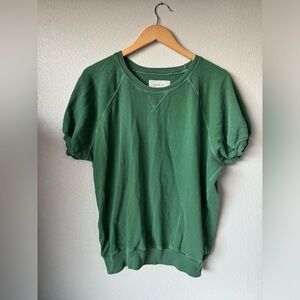 The Great 2 M Green Puff Short sleeve Sweater Top